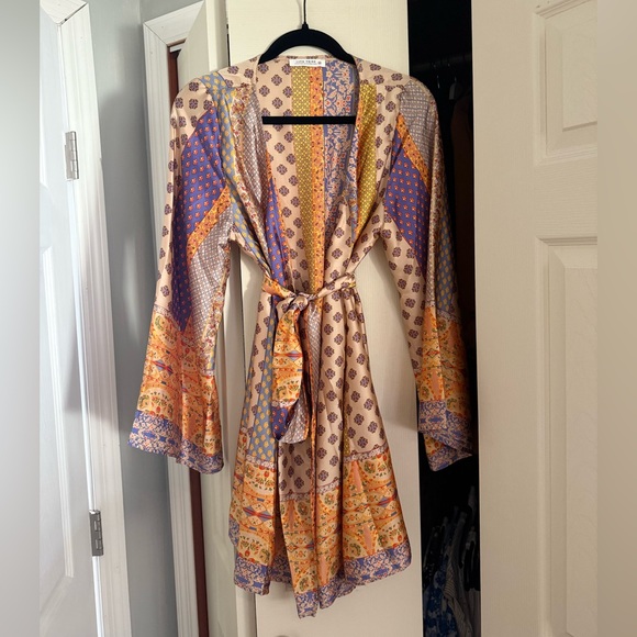 NWOT 12th Tribe Gold Standard Multicolored Kimono Dress - Picture 4 of 5